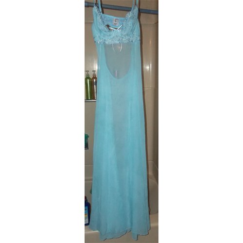 gown hanging in shower