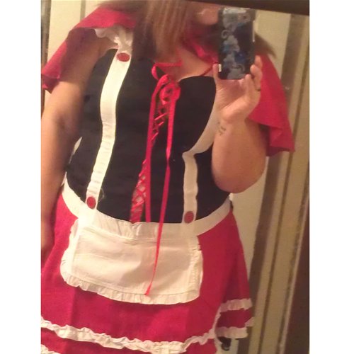 Red Riding Hood, size 1X  (little crooked, my pix don’t do justice)